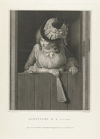 Vrouw wacht op haar geliefde (c. 1792 - c. 1817) by Lambertus Antonius Claessens, Louis Bernard Coclers and Louis Bernard Coclers