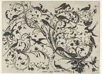 Bladranken met bloemen en vogels (1616) by anonymous, Esaias van Hulsen and anonymous