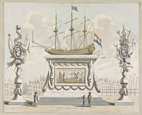Koophandel en Zeevaart, decoratie op de Nieuwmarkt, 1795 (1795) by A Verkerk and Johannes Roelof Poster