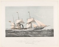 Schroefstoomschip Mariout et Hedjaz varend op zee (1847 - 1874) by Johan Conrad Greive, Johan Conrad Greive and Ruurt de Vries