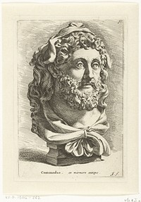 Buste van keizer Commodus als Herkules (1666 - 1671) by Jan de Bisschop and anonymous