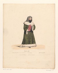 Kostuum van de astroloog Galeotti Martivalle uit het drama Louis XI à Péronne (1826) by Louis Boulanger, Henri Duponchel, Jean Alaux and Gottfried Engelmann