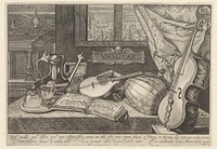 Vanitasstilleven met muziekinstrumenten (1622) by Theodor Matham, Joan Albert Ban and Jacob Matham