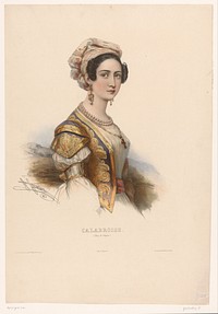 Vrouw in Calabrische dracht (in or after 1839) by Henri Grévedon, Joseph Rose Lemercier and Joseph Bulla and François Delarue