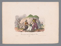 Jonge Griekse vrouw wordt gered van twee mannen (1829 - 1835) by Karl Loeillot Hartwig, Jean Marie Joseph Bove and Jean Marie Joseph Bove