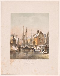 Bevroren kanaal in Groningen (after 1857 - 1869) by Carel Christiaan Antony Last, Emrik and Binger, A L Scholtens and Hendrik Rudolph Roelfsema