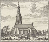 Gezicht op de Zuiderkerk te Amsterdam (1662 - 1720) by Pieter Hendricksz Schut, Nicolaes Visscher I, Nicolaes Visscher II and weduwe Nicolaes Visscher II