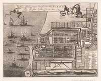 Plattegrond en gezicht op Batavia (1691 - 1731) by anonymous, Wenceslaus Hollar and Frederik de Wit