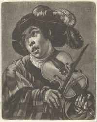 Vioolspeler (1681 - 1740) by Jan van der Bruggen, Hendrick ter Brugghen and Jan Verkolje I