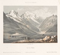 Zicht op het dorp Les Planards op de weg naar Montenvers (1858) by Ad Cuvillier, Jacomme and Cie and Venance Payot