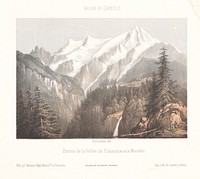 Zicht op Chamonix met de gletsjer Mer-de-Glace en de Aiguille du Dru (1858) by Ad Cuvillier, Jacomme and Cie and Venance Payot