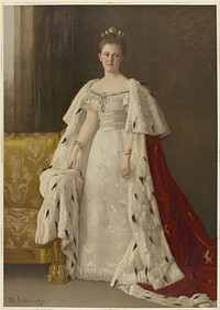 Portret van Wilhelmina, koningin der Nederlanden (1898 - 1906) by anonymous, Thérèse Schwartze, L van Leer and Co and Allart de Lange