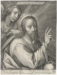 Christus als Salvator Mundi (1574 - 1637) by Crispijn van de Passe I, Crispijn van de Passe I, Guilhelm Salsman and Crispijn van de Passe I