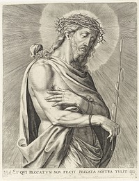 Christus met doornenkroon (1565 - before 1604) by Antonie Wierix II and Eduwart van Hoeswinckel
