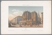Zicht op de kerk Saint-Nizier en de rue de l'Impératrice te Lyon (1861 - 1872) by Isodore Laurent Deroy, Isodore Laurent Deroy, Frick frères and F Sinnett
