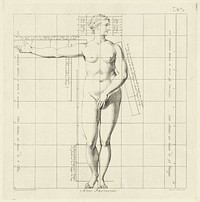 Proportiestudie van het lichaam van een vrouw (1747) by Jan Punt and Jacob de Wit