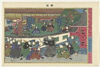 De vierde akte (1851 - 1853) by Kuniteru, Izumiya Ichibei Kansendo, Kinugasa Fusajiro and Murata Heiemon