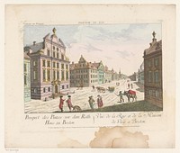 Gezicht op het Stadhuis te Boston (1755 - 1779) by Kaiserlich Franziskische Akademie, Franz Xaver Habermann and Jozef II Duits keizer
