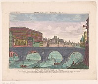 Gezicht op de Ponte Sisto te Rome (1755 - 1779) by Kaiserlich Franziskische Akademie, Balthasar Friedrich Leizel, Jean Barbault and Jozef II Duits keizer
