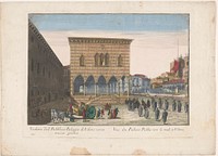 Gezicht op het Stadhuis te Udine (1700 - 1799) by familie Remondini and anonymous