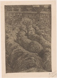 Hooioppers bij een stad (1894) by Pieter Dupont