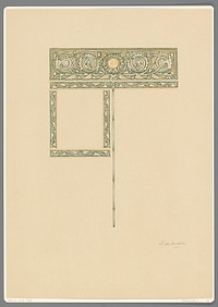 Bladversiering met de initialen van Isaac Israëls (1893 - 1894) by Antoon Derkinderen and Cornelis Marinus van Gogh