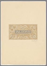 Inleiding (1894 - 1901) by Antoon Derkinderen, Tresling and Comp and Erven F Bohn