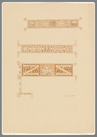 Vignetten met een anker, een hand en de ark van Noach (1894 - 1901) by Antoon Derkinderen, Tresling and Comp and Erven F Bohn