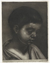 Hoofd van een jongen, naar rechts (1658 - 1727) by anonymous and Wallerant Vaillant
