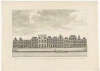 Gezicht op de huizen aan het Rapenburg te Leiden, van de Koepoortsgracht tot de Sint Jacobsgracht, voorafgaand aan de ramp van Leiden, 1807 (1807) by Daniël Vrijdag, A Polet and J Timmermans