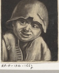 Kop van een lachende jongen (1650 - 1800) by anonymous