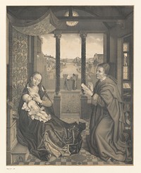 Heilige Lucas tekent Maria met kind (1826) by Johann Nepomuk Strixner, Ignaz Bergmann, Jan van Eyck and Johann Nepomuk Strixner