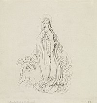 H. Maagd met engelen (1831 - 1904) by Arnoud Schaepkens