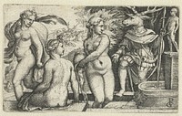 Diana verandert Acteon voor straf in een hert (1531 - 1535) by Georg Pencz and Georg Pencz