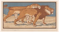 Leeuw en leeuwin (1914) by Bernard Willem Wierink
