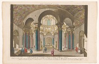Gezicht op het interieur van de kerk Santa Costanza te Rome (1700 - 1799) by Beauvais and anonymous