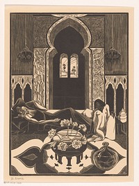 Wakende vrouw (1903 - 1920) by Bernard Essers