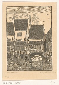 Huizen aan de haven van Enkhuizen (1900) by Wijnand Otto Jan Nieuwenkamp