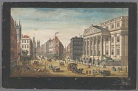 Gezicht op het Mansion House te Londen (1751) by Robert Sayer, Thomas Bowles II and Thomas Bowles II