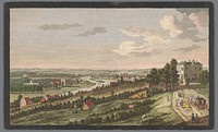 Gezicht op de stad Richmond aan de rivier de Theems (1752) by Robert Sayer, Henry Overton II, Charles Grignion I and Augustin Heckel