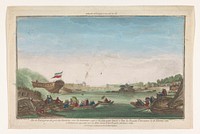 Gezicht op de Port des Invalides te Parijs met het aflopen van het Parijse fregat op 18 februari 1761 (1761 - 1805) by Jacques Gabriel Huquier and anonymous