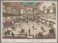 Gezicht op een toernooischool (1742 - 1801) by Georg Balthasar Probst, anonymous and Jozef II Duits keizer