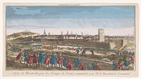 Gezicht op het beleg van Maastricht door de Fransen in 1748 (1748 - 1799) by anonymous and anonymous
