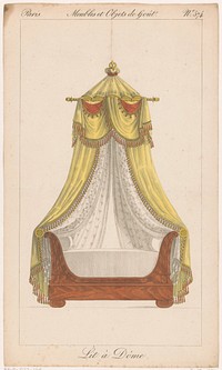 Hemelbed met bloemmotief (1801 - 1831) by anonymous, Pierre de la Mésangère and Au Bureau du Journal des Dames