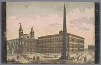 Gezicht op de Piazza di San Giovanni in Laterano te Rome (1755 - 1779) by Kaiserlich Franziskische Akademie and Jozef II Duits keizer
