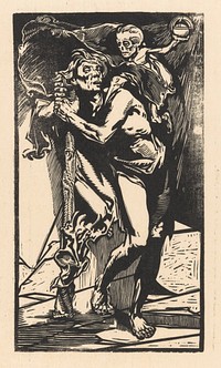 Man met de Dood op zijn rug (1881 - 1934) by Johannes Josephus Aarts