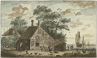 Boerderij aan een rivier (1768) by Hendrik Kobell