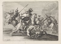 Slagveldscène met Turken (1635 - 1650) by Willem van de Lande