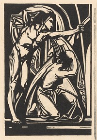 Staande man en knielende vrouw (1881 - 1934) by Johannes Josephus Aarts