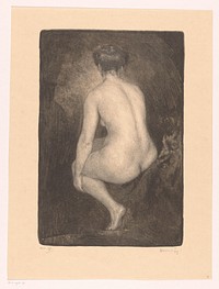 Zittende naakte vrouw (1914) by Simon Moulijn